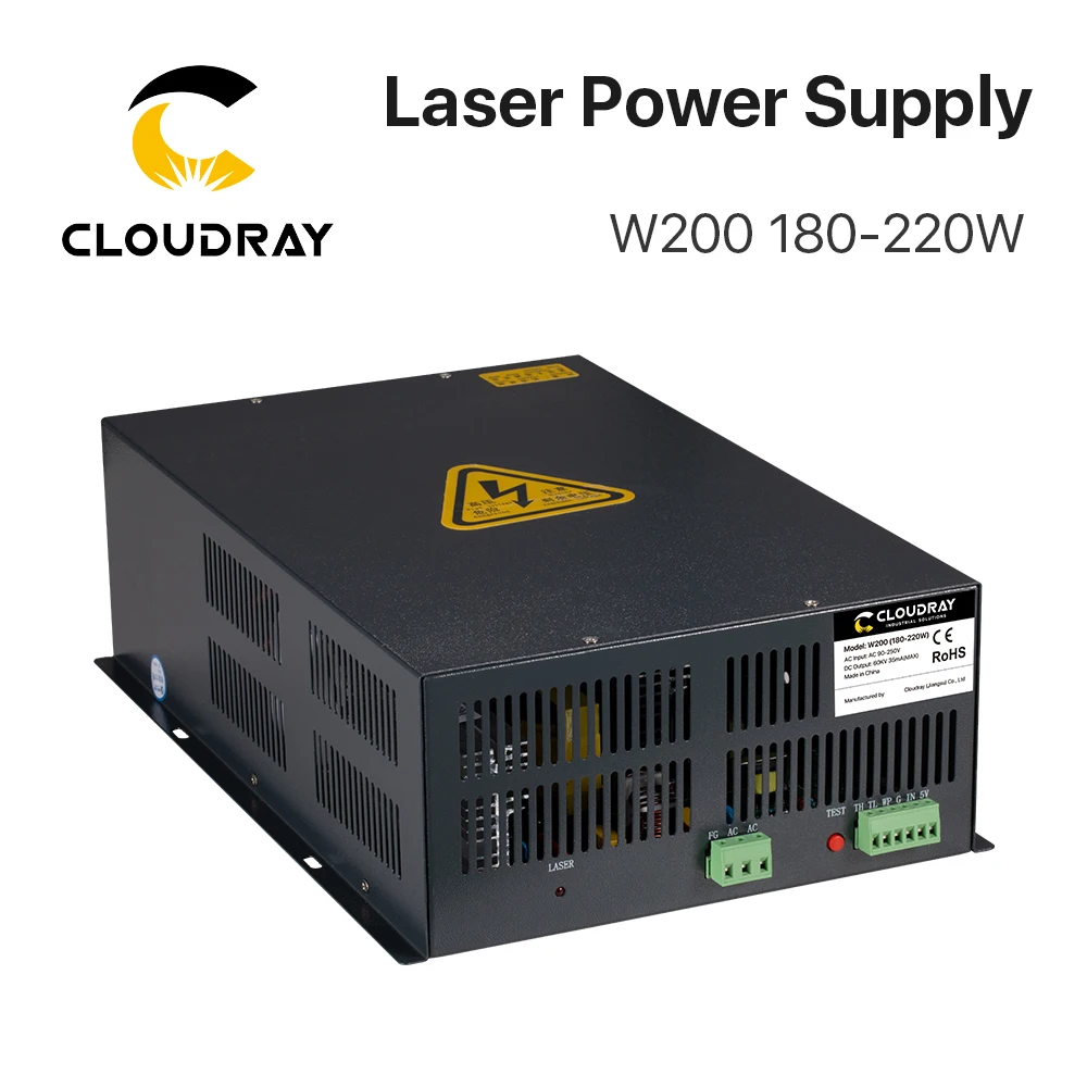 Cloudray 180-220W W200 AC90V-AC250V CO2 лазерный источник питания 47 ~ 440Hz для CO2 лазерной гравировальной машины
