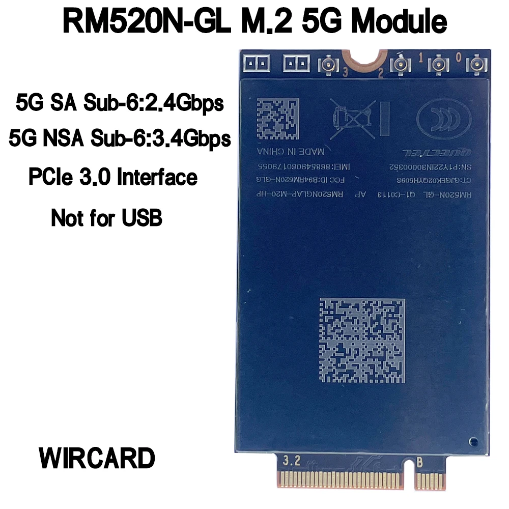 RM520N-GL RM520NGLAP-M20-HP 5G NR Sub-6 5G Модуль M.2 PCIe3.0 5G Карта для ноутбука Маршрутизатор