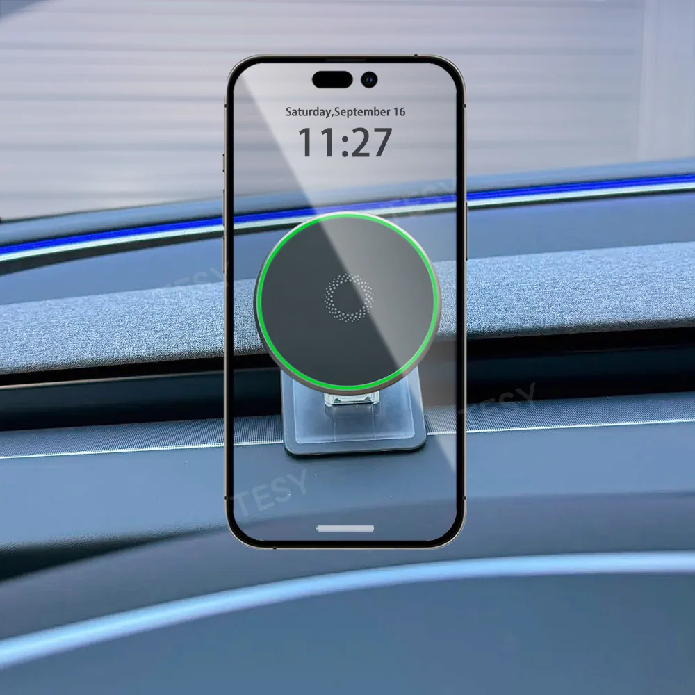 Фото Держатель для телефона Tesla Model 3 Highland 2024, магнитное крепление для телефона iphone 15 14 13 series, аксессуары Tesla Model 3 №2