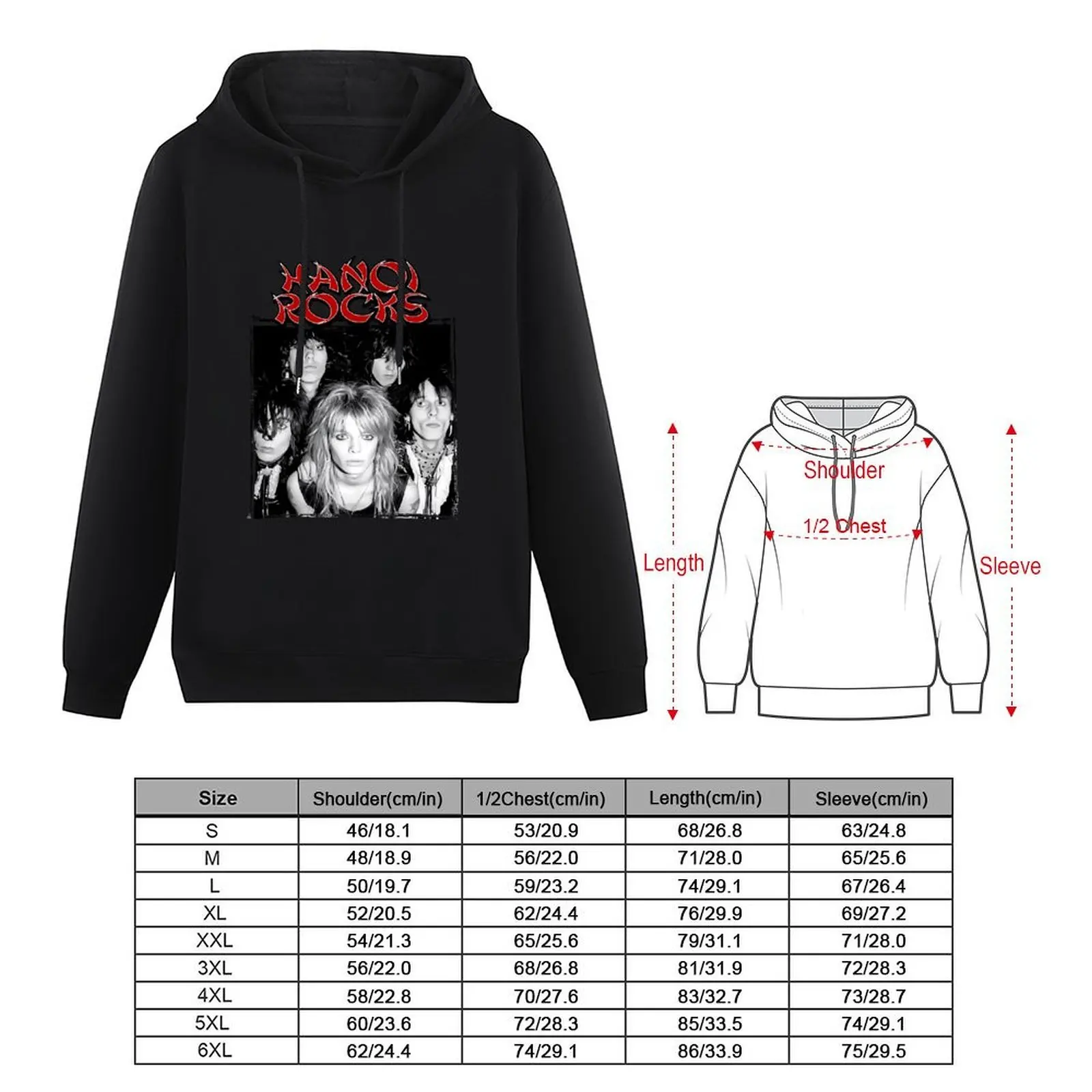 Фото Hanoi Rocks Толстовка с капюшоном, эстетичная одежда, мужская толстовка, одежда в корейском стиле, футболки с графикой, мужская толстовка с рисунком №3