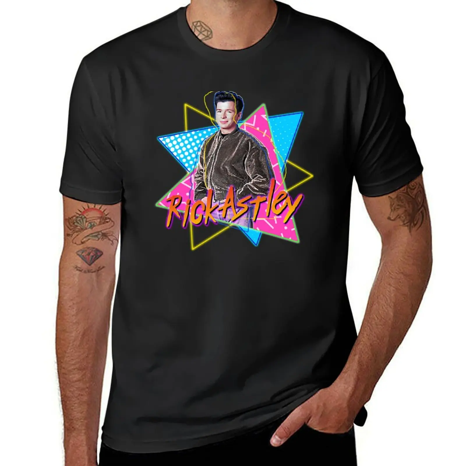 Футболка Rick Astley Never Gonna Get Any Cooler FanArt Tribute, мешковатые рубашки, простые футболки с животным принтом для мальчиков для мужчин с графикой