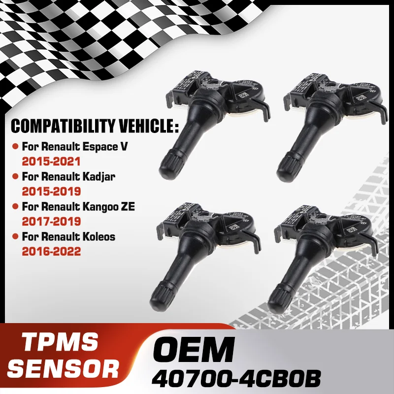Датчик TPMS для Renault Espace V 2015-2021 Renault Kadjar 2015-2019 Renault Kangoo ZE 2017-2019 Renault Koleos 2016-2022 433 МГц
