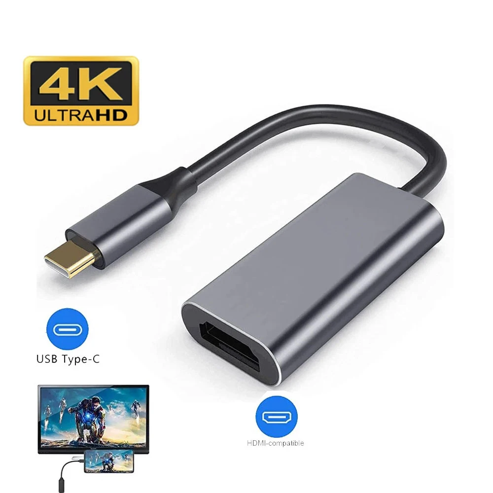 Кабель-адаптер USB Type-C к HDMI, кабель-преобразователь 4K HD USB 3,1 HDTV для HUAWEI, XIAOMI, проектора, MacBook Pro, кабель для монитора ноутбука