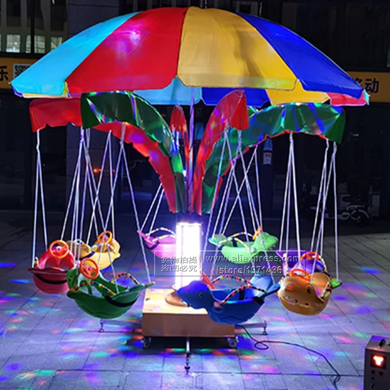 Качели-карусели Merry Go детские электрические, уличные комнатные качели для летающих рыб, заднего двора, оборудование для тематического парка развлечений, детская поездка