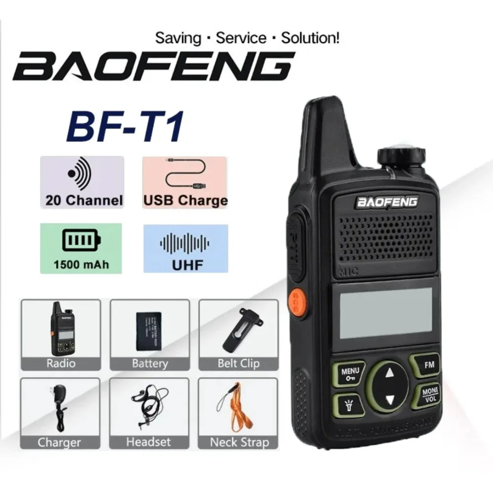 Baofeng BF-T1 MINI Walkie Talkie Kids Woki Toki USB зарядное устройство детский домофон HF трансивер переносной CB любительские радиостанции UHF передатчик