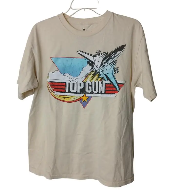 Большая футболка Top Gun Cream Cotton Fighter Jet F14 Tomcat D18