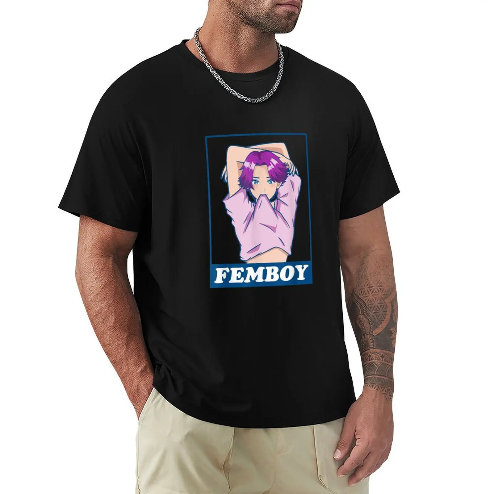Femboy аниме мальчик гей эстетический переодеватель Yaoi пастельная футболка модные рубашки облегающие футболки для мужчин