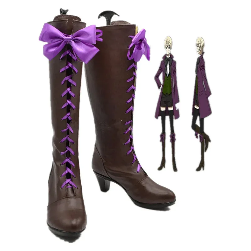 SBluuCosplay Черный дворецкий Aihara Alois Trancy Сапоги для косплея Обувь на заказ