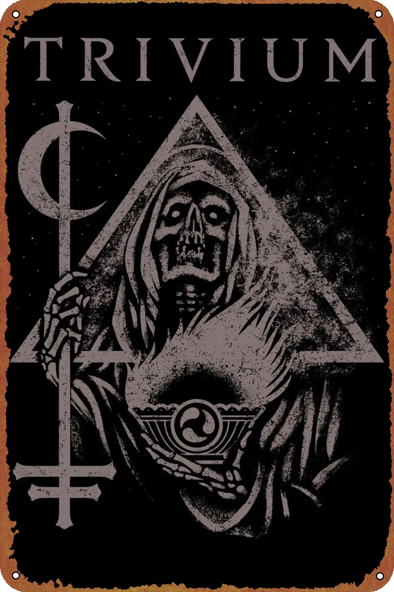 1 шт., художественный постер Trivium, металлическая табличка, жестяная вывеска, винтажный металлический паб, клуб, кафе-бар, домашнее настенное художественное украшение, постер в стиле ретро es