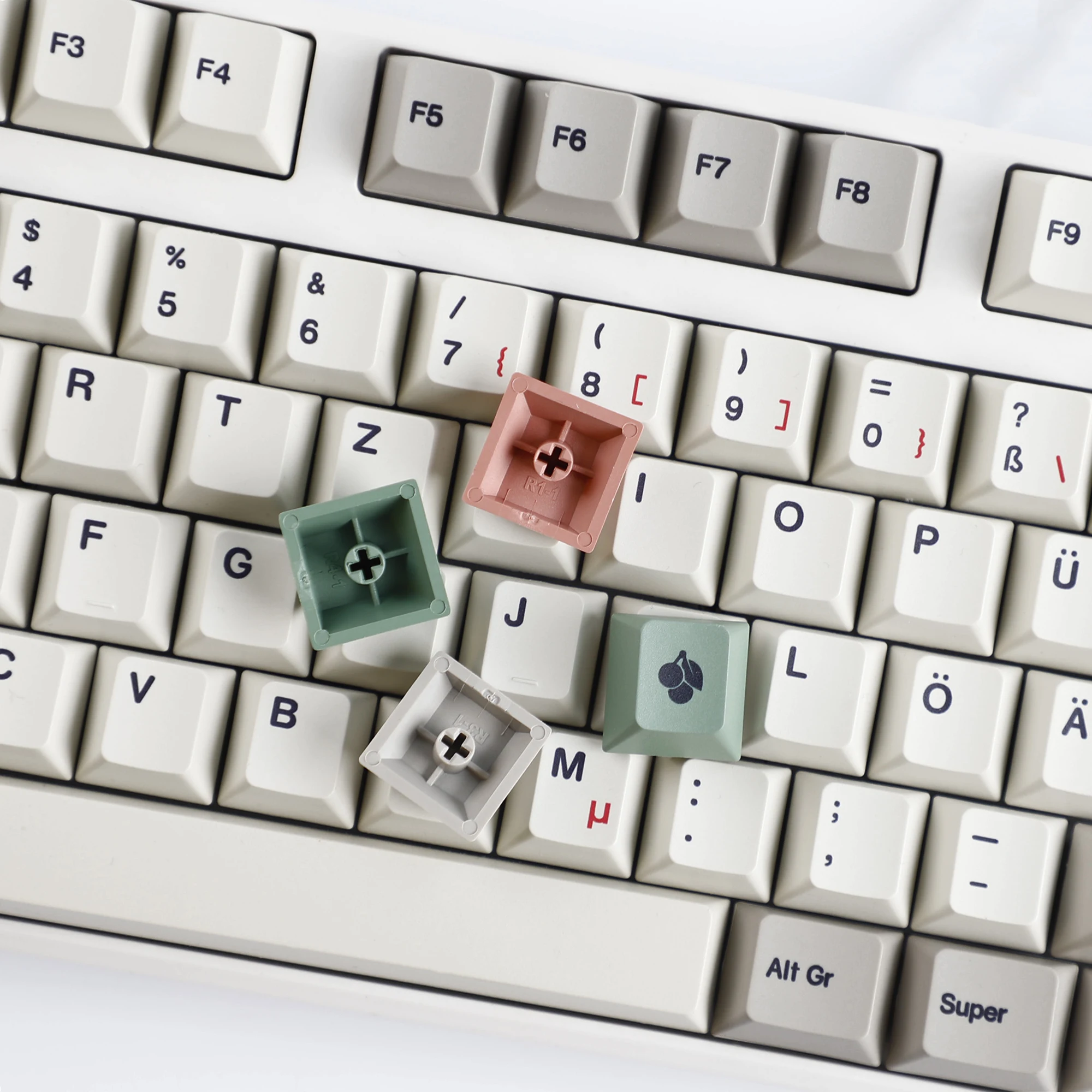 Фото YMDK 161 клавиш 9009 английский, корейский, немецкий QWERTZ Cherry Profile Dye Sub PBT Keycap для механических клавиатур 64 87 96 104 MX №3