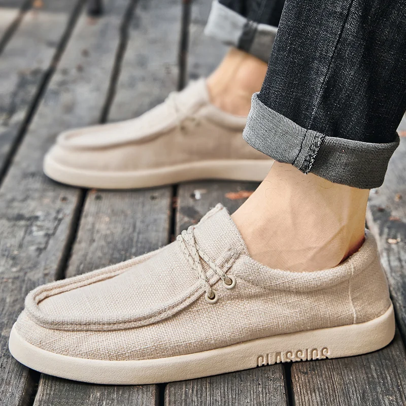 Фото Le Fu Shoes Мужская парусиновая обувь на плоской подошве Высококачественная брендовая повседневная обувь Boat Luxury Shoe Facon Дизайнерская обувь Лоферы на плоской подошве №4