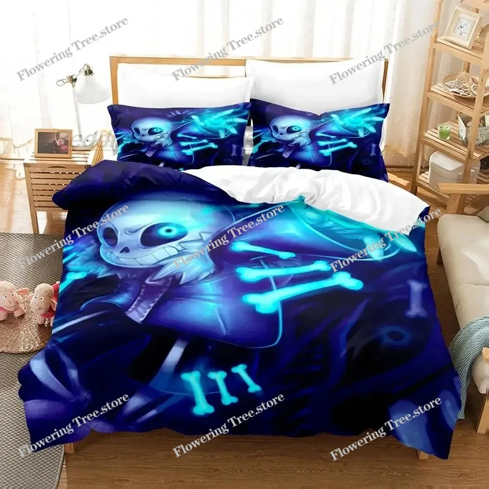 Новый комплект постельного белья Undertale Sans Single Twin Full Queen King Size, комплект постельного белья для взрослых и детей, комплекты пододеяльников для спальни, комплект простыней в стиле аниме