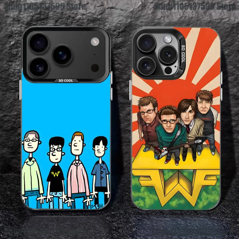 Чехол для телефона W-Weezer Band для iPhone 17,16,15,14,13,12,11,Pro,XS,Max,Plus,Mini,SE4,E, черный матовый противоударный чехол