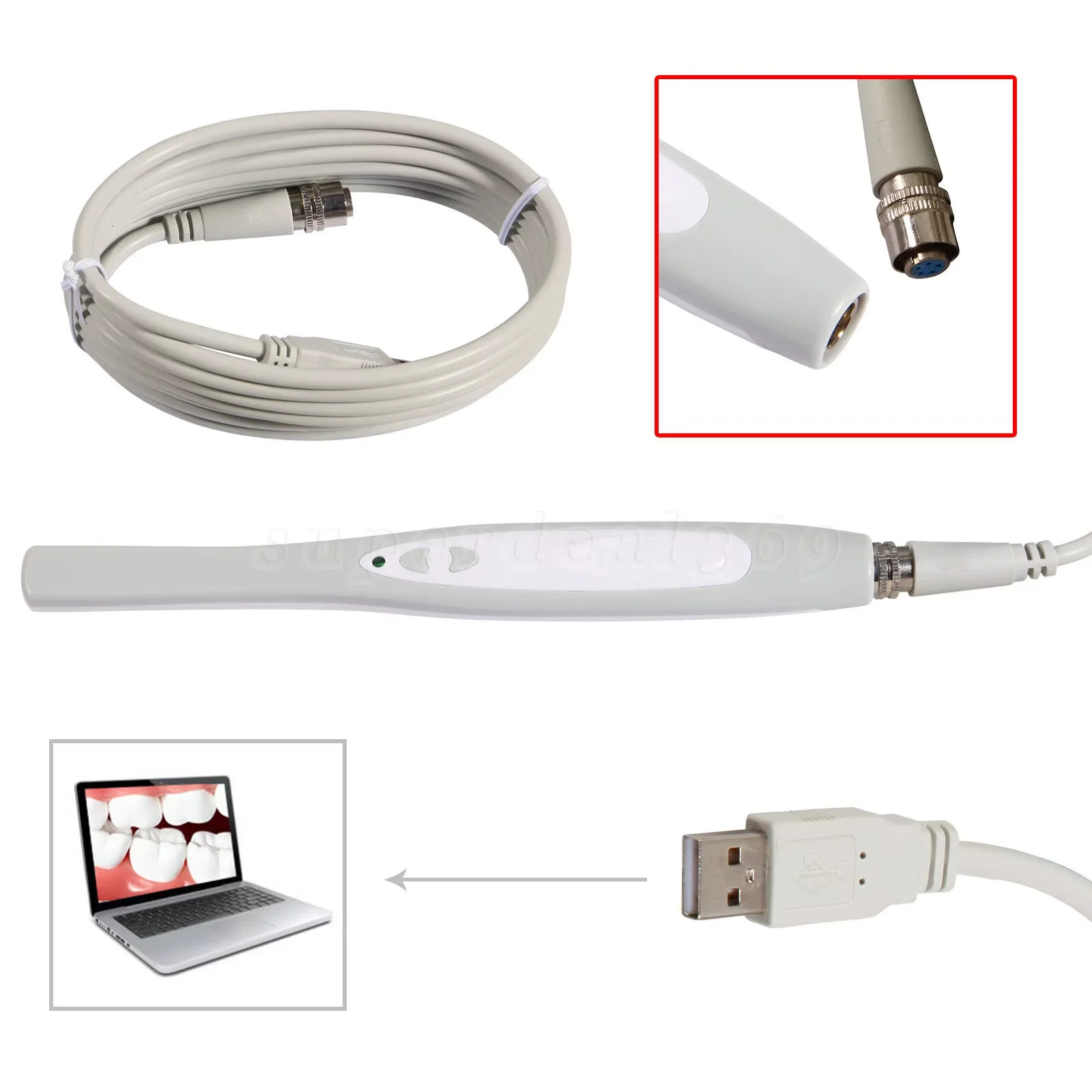 Фото НОВАЯ внутриротовая стоматологическая камера для полости рта USB-X Digital PRO Системная визуализация Оральные изображения 6/светодиодная подсветка MD740 №4