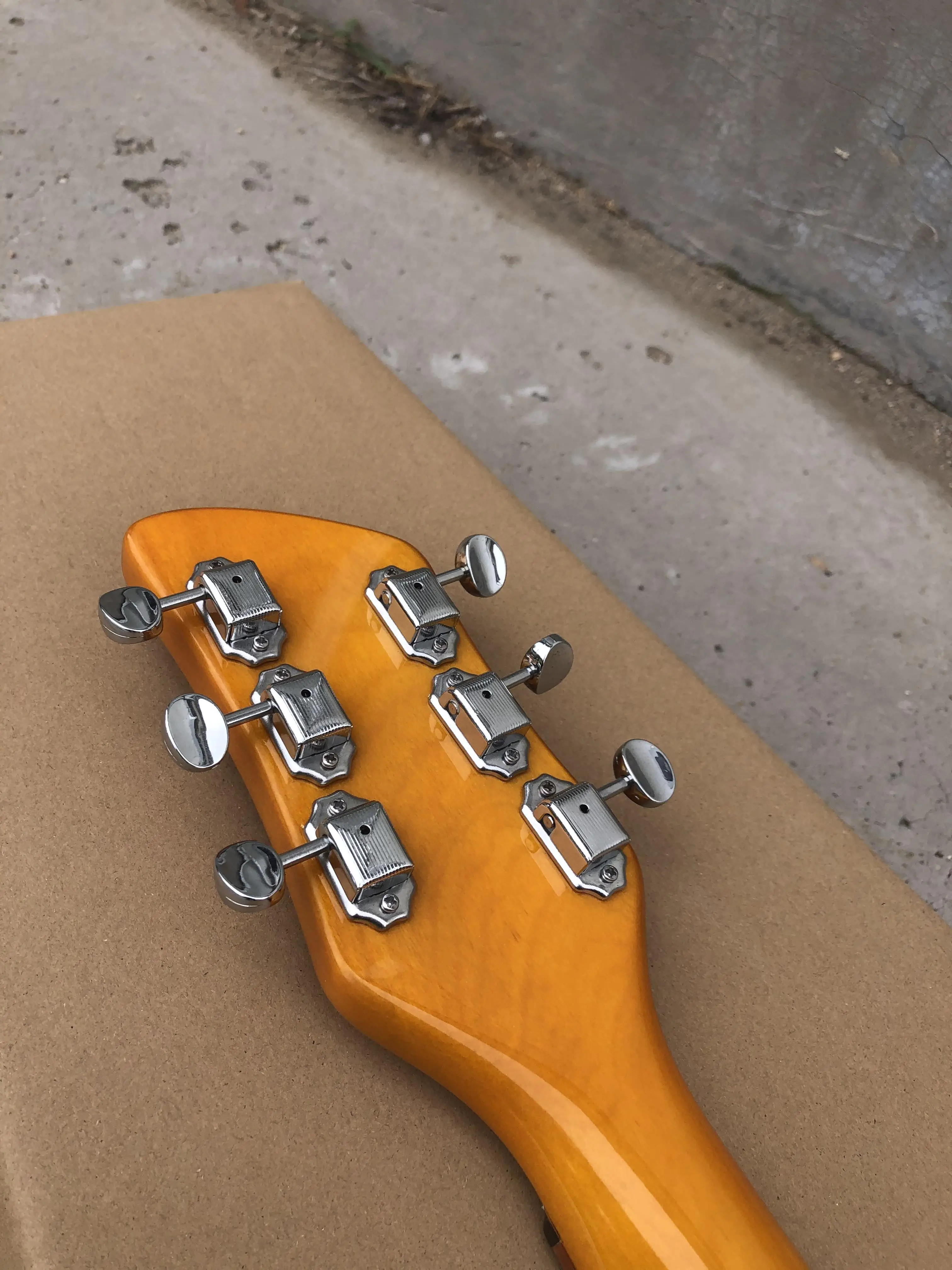 Фото Rickenbacker325-Clear Гитара цвета дерева, серебряные звукосниматели, гриф из розового дерева, пластина с R-натяжением, электрогитара, высокое качество №5