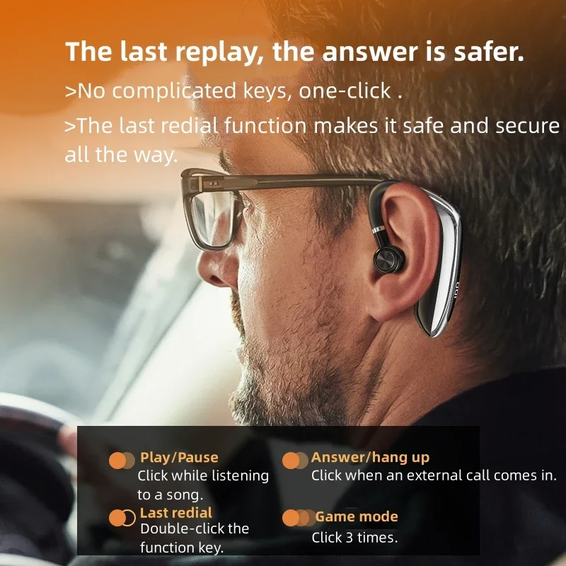 Фото Беспроводная Bluetooth-гарнитура M80 с двойным соединением, Bluetooth 5,3, наушники-вкладыши, гарнитура с HD-вызовом и шумоподавлением №3