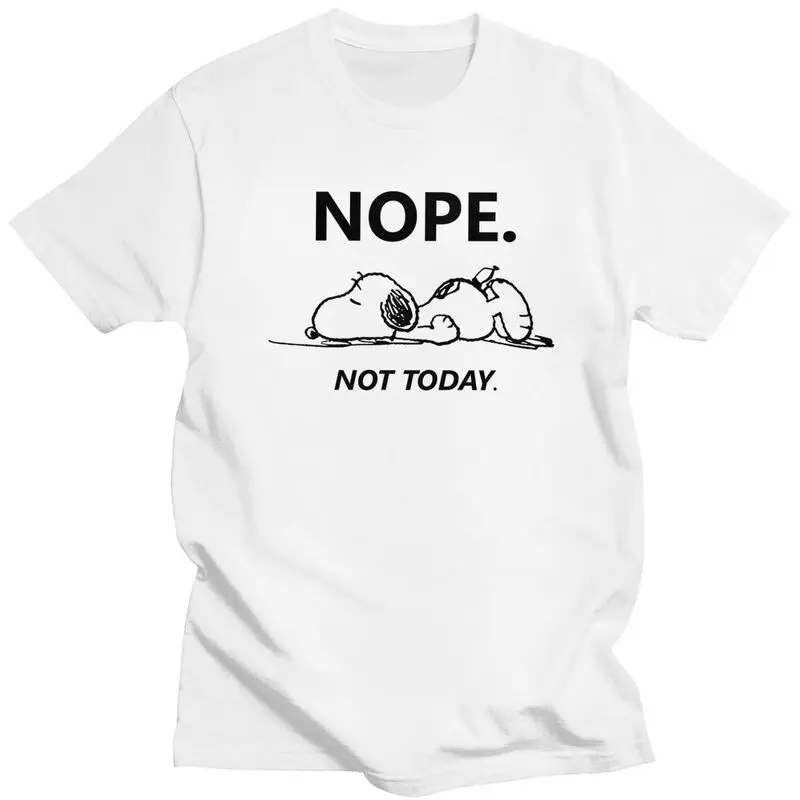 Футболки на заказ Snoopys Nope Not Today для мужчин, футболки из 100% хлопка, модные футболки с короткими рукавами, одежда