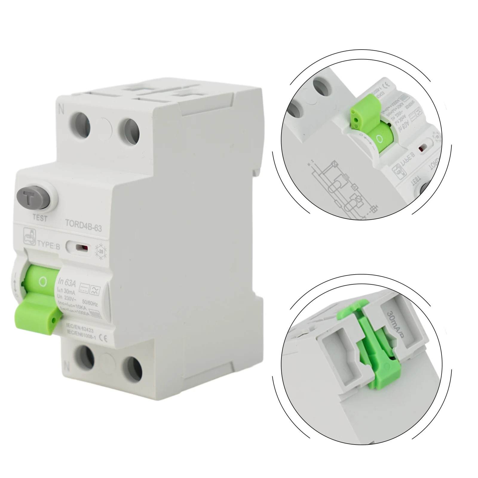 Автоматический выключатель повышенной безопасности типа B RCD DC Electric 2P 63A 30mA Надежная защита для вашей электросистемы