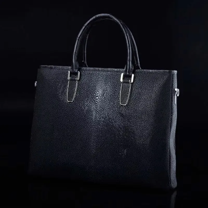 Фото Ourui мужские новые продажи жемчужная рыбья кожа мужской портфель черная мужская сумка №3