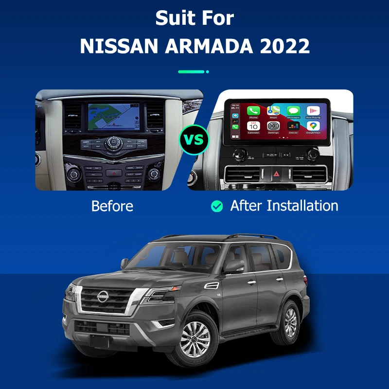 Фото Автомагнитола 12,3 дюйма, Android 10, для Nissan Armada 2022 Carplay, GPS-навигация, 4G, Wi-Fi, стерео, автомобильный мультимедийный видеоплеер, головное устройство №2