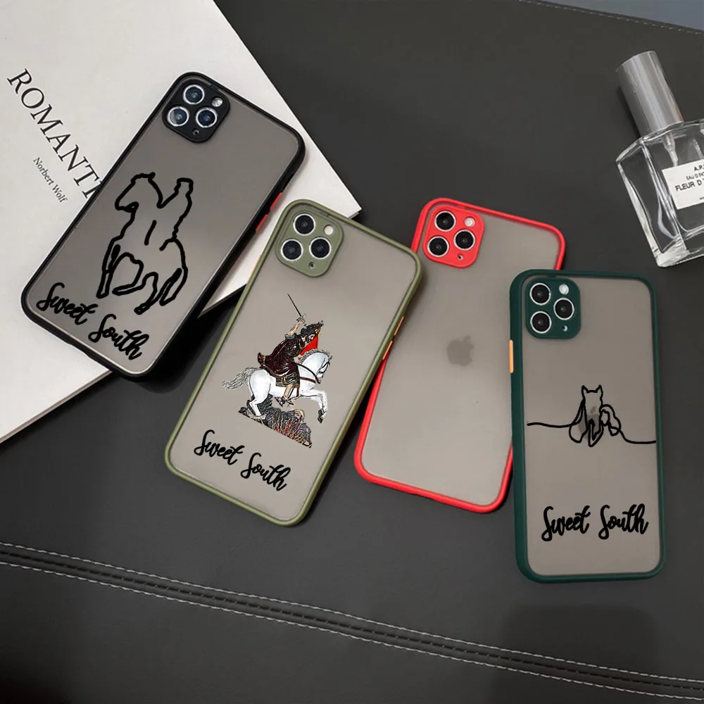 Phone Cases For iPhone 16 15 11 12 13 14 Pro Max XR 7 8 Plus SE XS Horse Knight Flamenco Dancer King Skin feel Translucent Cover