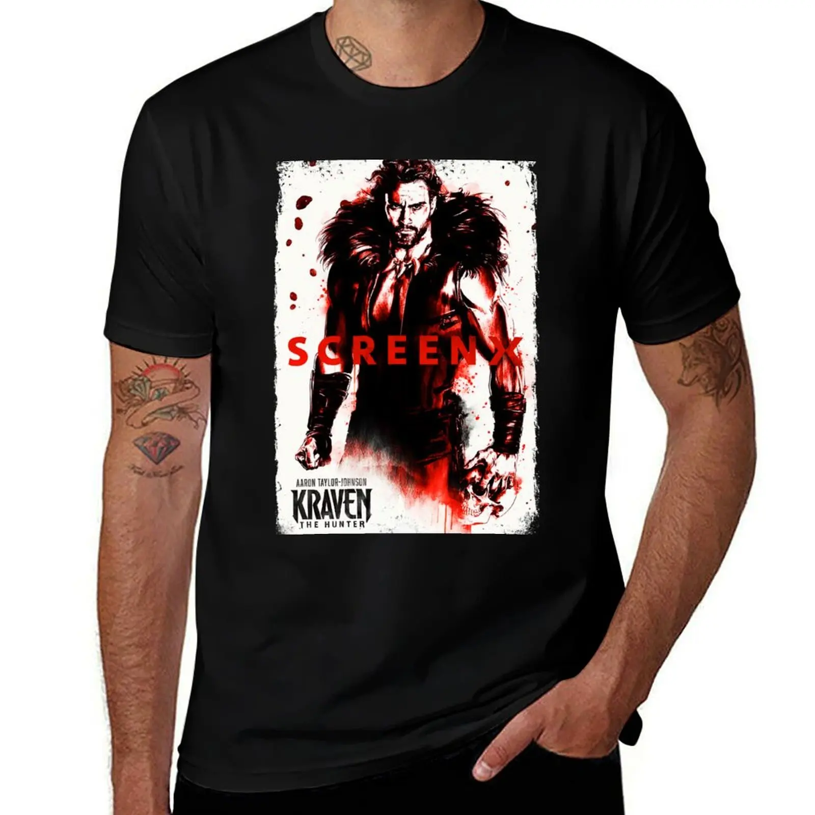Футболка с фильмом Kraven The Hunter, забавная футболка с графикой, футболки на заказ, простая мужская футболка