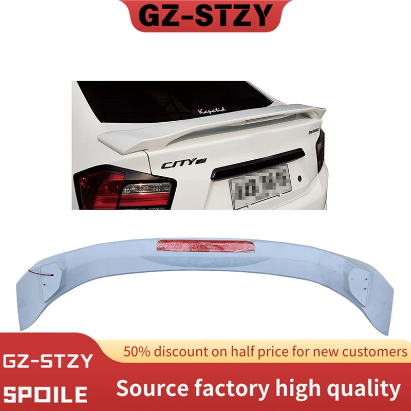 Спойлер для Honda City 2009 2010 2011 2012 2013 2014, украшение на хвостовое крыло автомобиля, Неокрашенный праймер из АБС-пластика, задний спойлер багажника