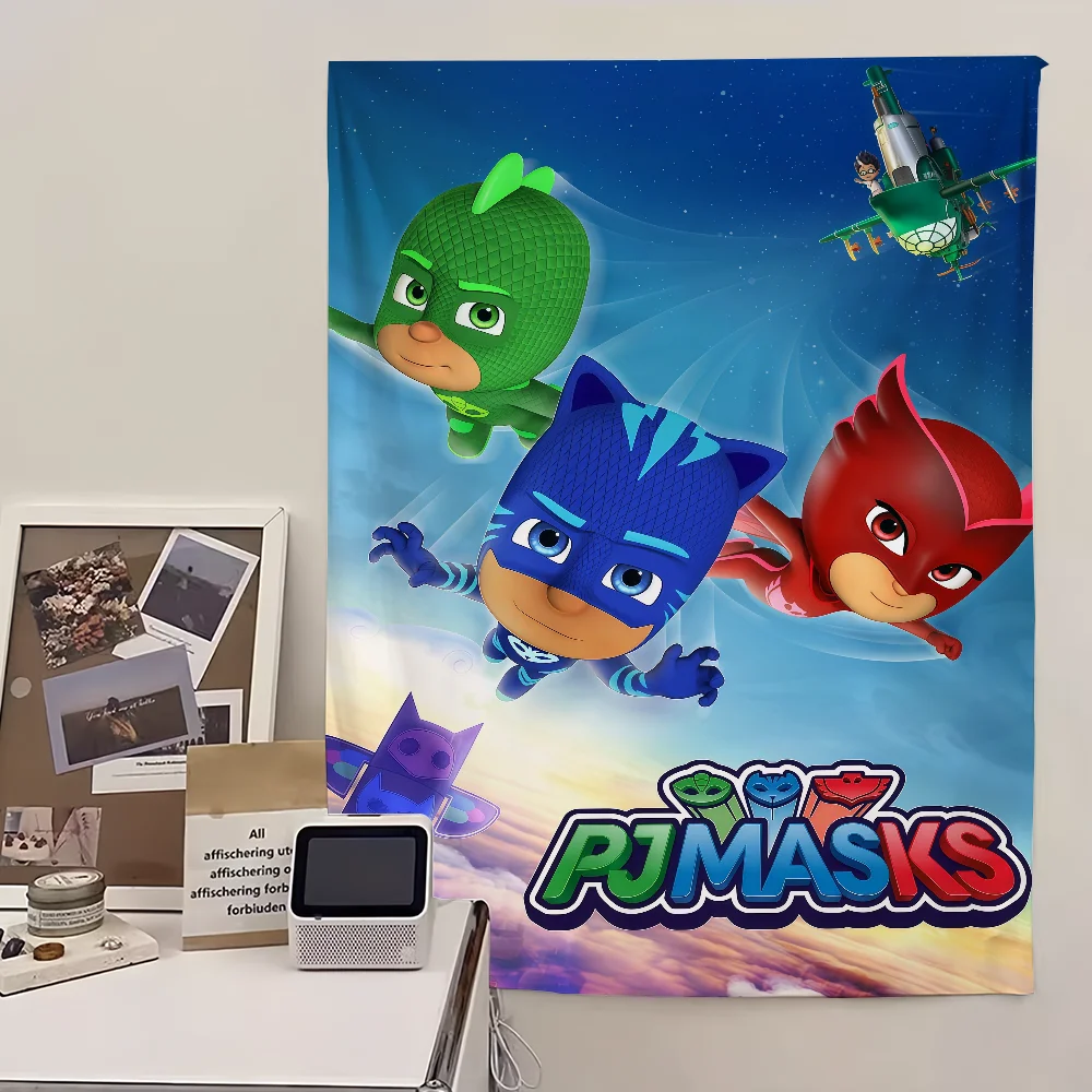 Фото Мультяшный милый флаг P-PJ M-Masks для гостиной, домашнего декора в общежитии, художественный домашний декор для вечеринки, пикника, баннер №4