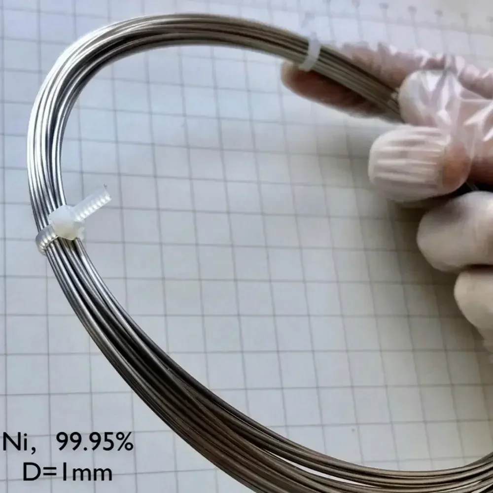 Металлическая проволока из чистого никеля диаметром 1 мм 99,95%