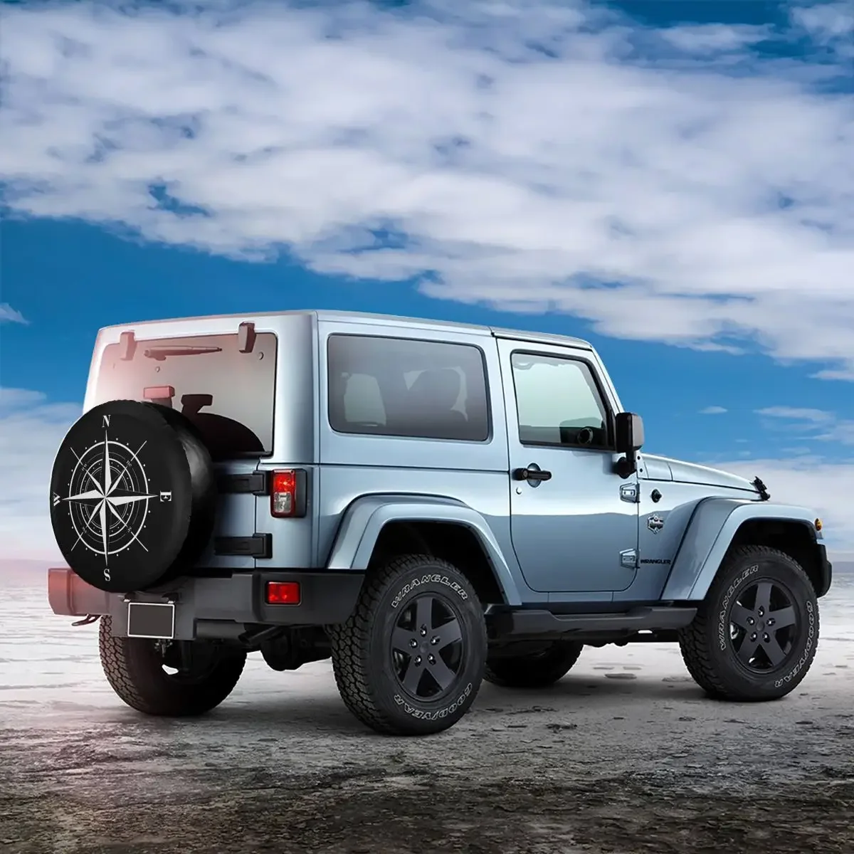 Фото Чехол с компасом Cardinal Points Of Earth для запасных шин Mitsubishi Pajero судовые автомобильные колпачки 14 