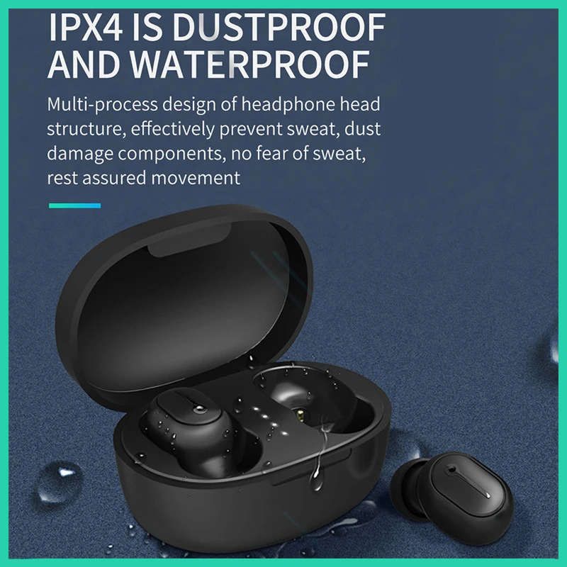 Фото TWS Bluetooth наушники 5,0 Mini In Ear Stereo Power Display Sports умные наушники №4