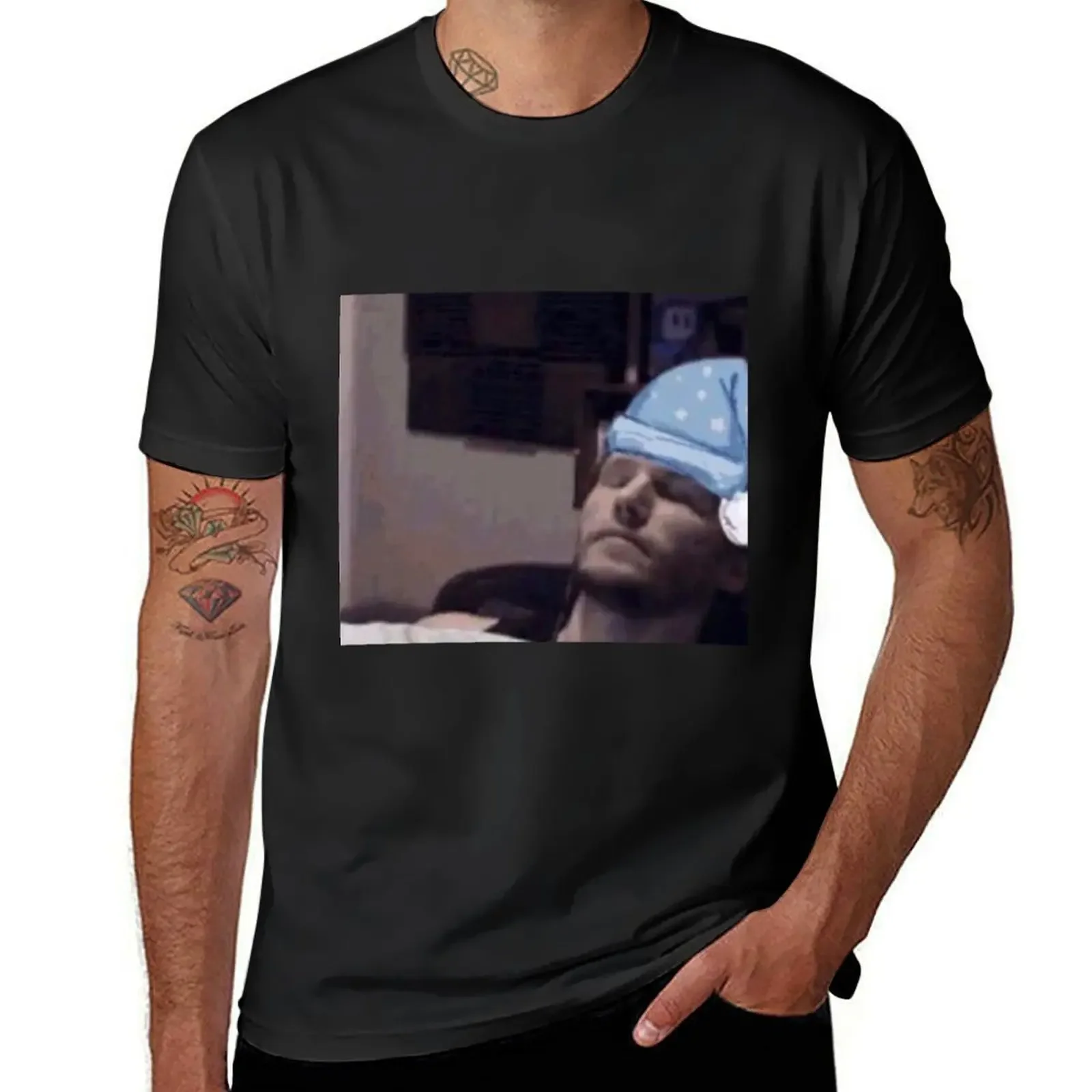 jerma eepy blanket T-Shirt vintage graphic tee blue archive football t shirt plain t shirts men