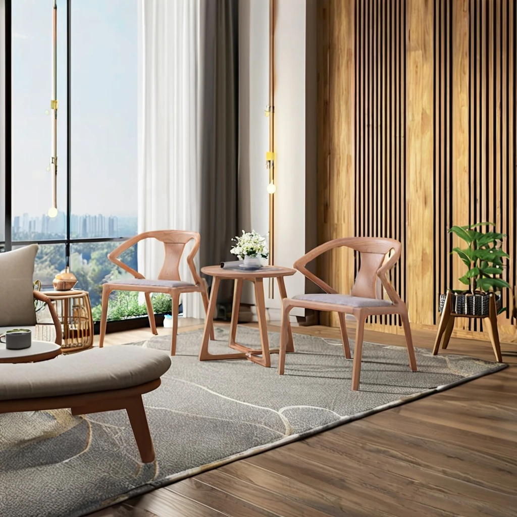 Фото Benutzer definiertes современes Design Massiv Eschenholz Outdoor Lounge Chair Natürliche Holzbel für Wohnzimmer Esszimmer №4