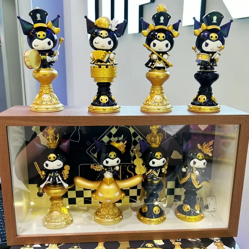 Подлинные аниме-фигурки Sanrio, слепая коробка, серия Kuromi, шахматная модель Kuromi, загадочная коробка, милое украшение для комнаты, подарок на день рождения для девочек, игрушка