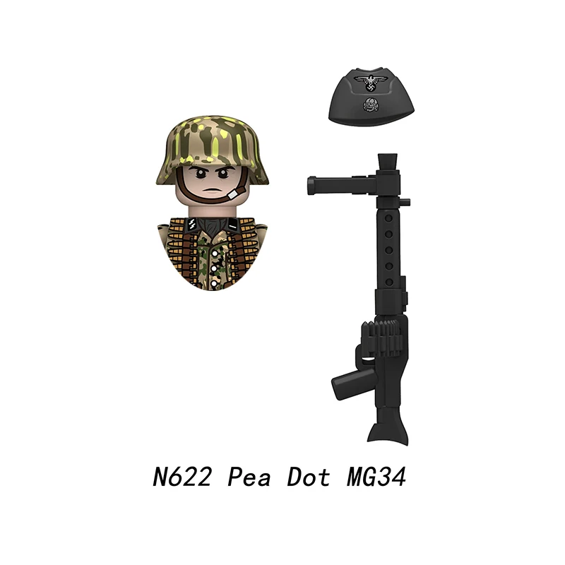 Фото N621-N624 Pea Dot 98K MG34 MP40 STG44 Строительный блок игрушка на день рождения для мальчика №3