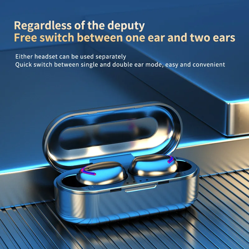 Фото Беспроводные наушники Bluetooth TWS светодиодный Dislpaly, водонепроницаемая гарнитура HD, наушники с шумоподавлением CVC №5