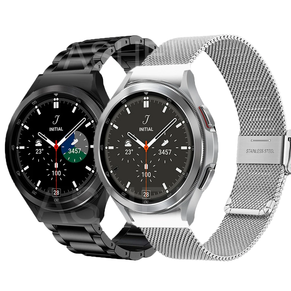 Наборы ремешков без зазоров для Samsung Galaxy Watch 4 Classic 46 мм, сетчатый браслет из нержавеющей стали 42 мм для Galaxy Watch4 40 мм 44 мм