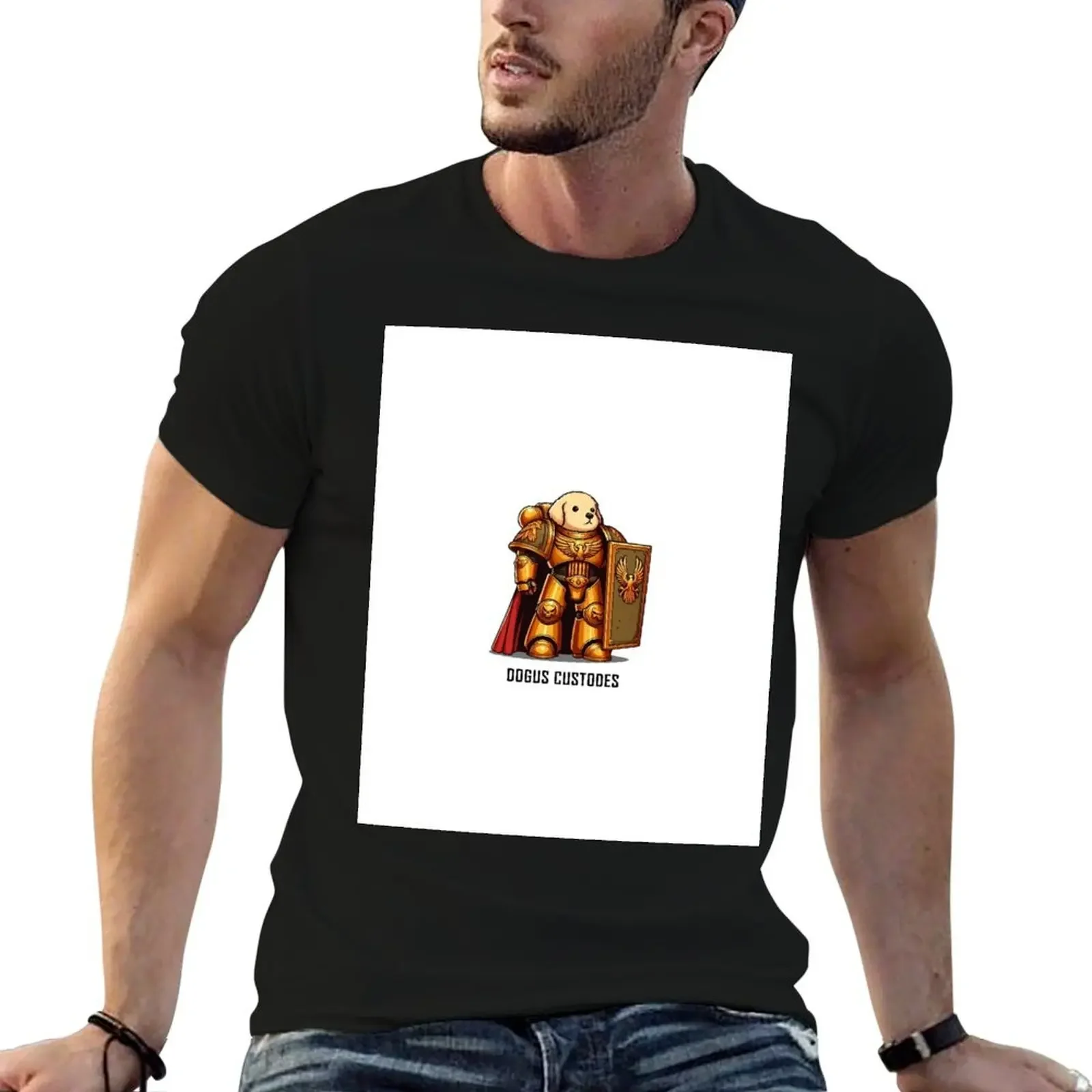 WH 40K Adeptus Custodes Dog 01, футболка большого размера, эстетичная одежда, рубашка на заказ, мужские забавные футболки