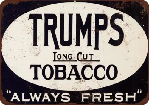 1p,Trumps Длинный табак, репродукция винтажного образа, металлический знак