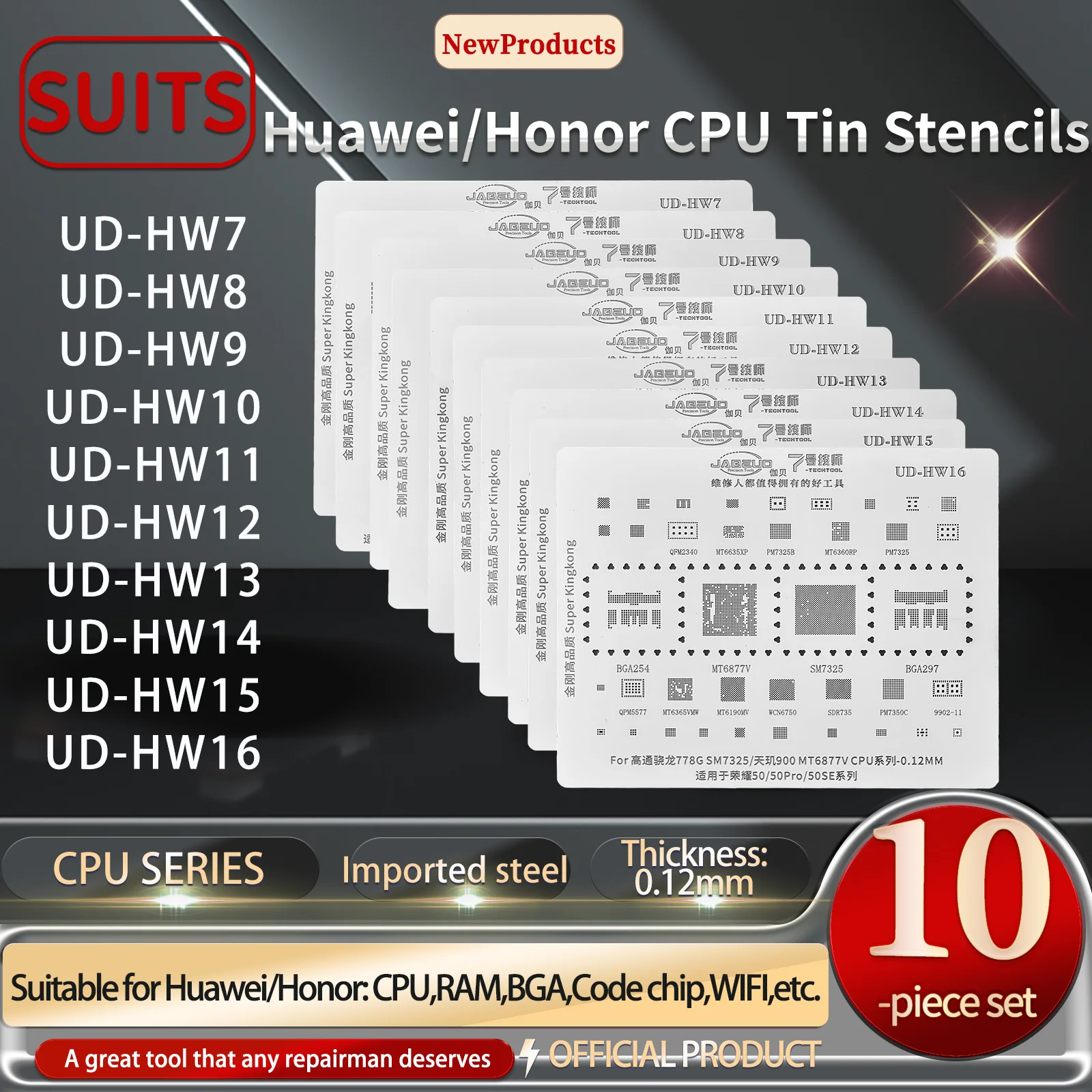 Фото Оловянные трафареты JABEUD CPU для Huawei и Honor, UD-HW7 UD-HW8 UD-HW9 UD-HW10 UD-HW11, UD-HW12, UD-HW13, UD-HW14, UD-HW15, UD-HW16 №4