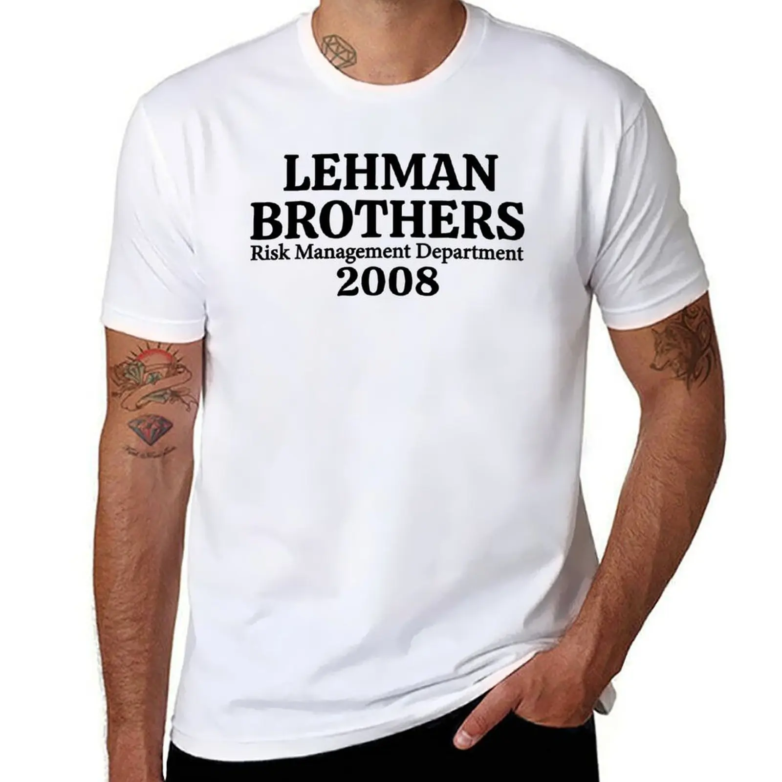 Футболка с отделкой риска Lehman Brothers, мужская простая футболка, персонализированная футболка