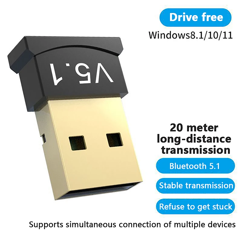 USB Bluetooth 5.1 адаптер передатчик приемник Bluetooth аудио Bluetooth ключ беспроводной USB адаптер для компьютера ПК ноутбука