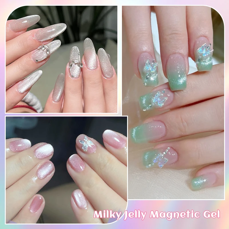 Фото 7 мл Milky Jelly Silvery Moonlight Cat Магнитный гель-лак для ногтей 10 мл Water Light Jelly Прозрачный цвет Soak Off Гель для дизайна ногтей №5
