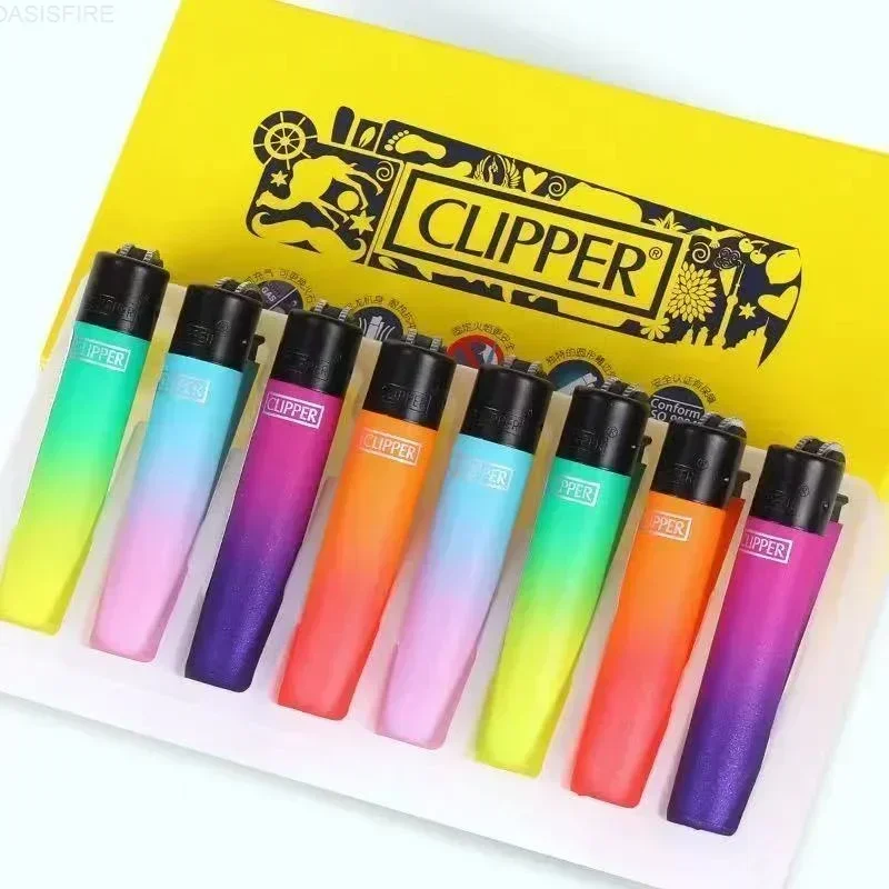 Испанская оригинальная газовая зажигалка Clipper с индивидуальным рисунком, многоразовая газовая зажигалка, 8-компонентный набор для курения в штучной упаковке, коллекция, подарок