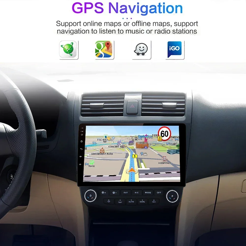 Фото Android 13 для Honda Accord 7 2003-2007 лет, умная система, радио, авто, автомобильный радиоприемник, мультимедийная видеонавигация, GPS, Iphone №5