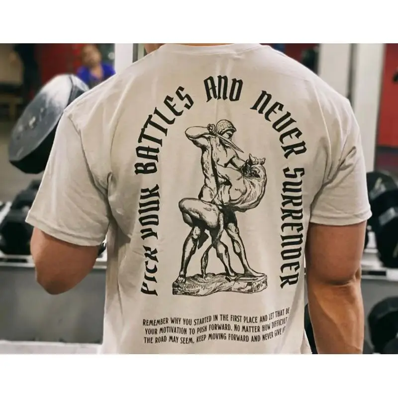 Футболка Never Give Up WorkouT Gym Pump Cover для него