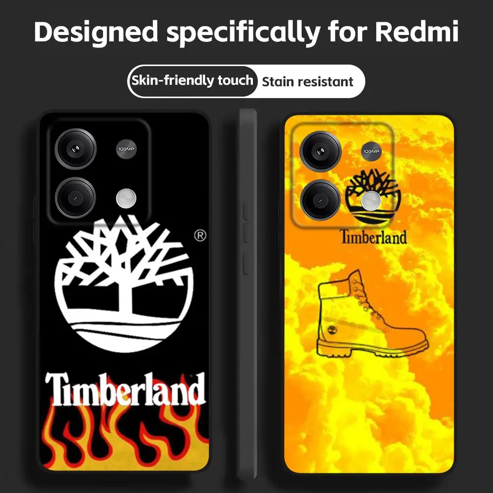 Чехол для телефона с логотипом T-TimberlandES для Redmi Note 14 13 12 11 Pro Plus S 5G 14C A3, мягкий черный чехол для телефона
