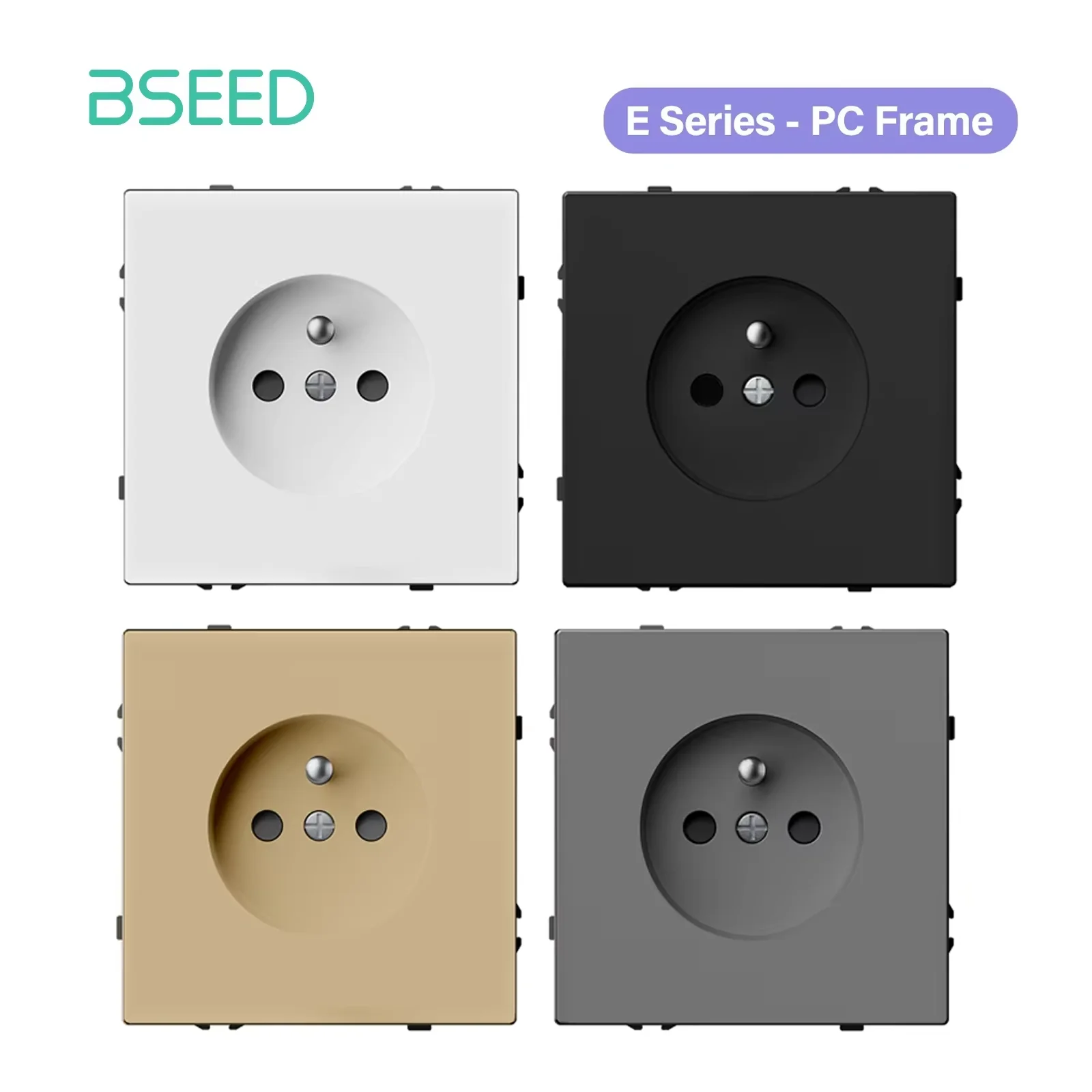 Французская настенная розетка BSEED без рамки, матовая пластиковая розетка, запасная часть, подходит для рам для ПК E-Grand, бесплатная комбинация