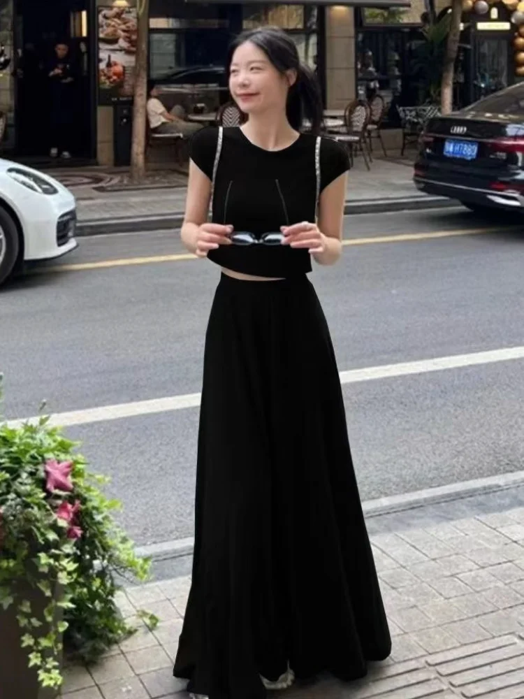 Фото Макси-юбки женские ретро Faldas однотонные простые Harajuku повседневные Ulzzang уютные удобные весенне-осенние элегантные корейские универсальные Mujer №4