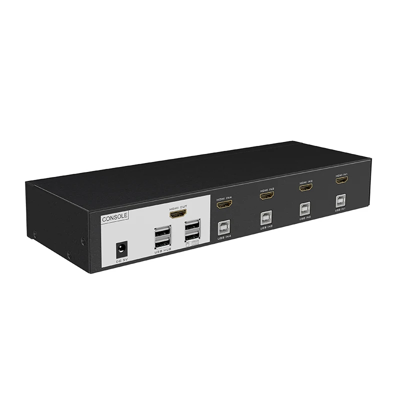 Поддержка горячей замены USB 4k * 2k 4-портовый KVM-переключатель HDMI